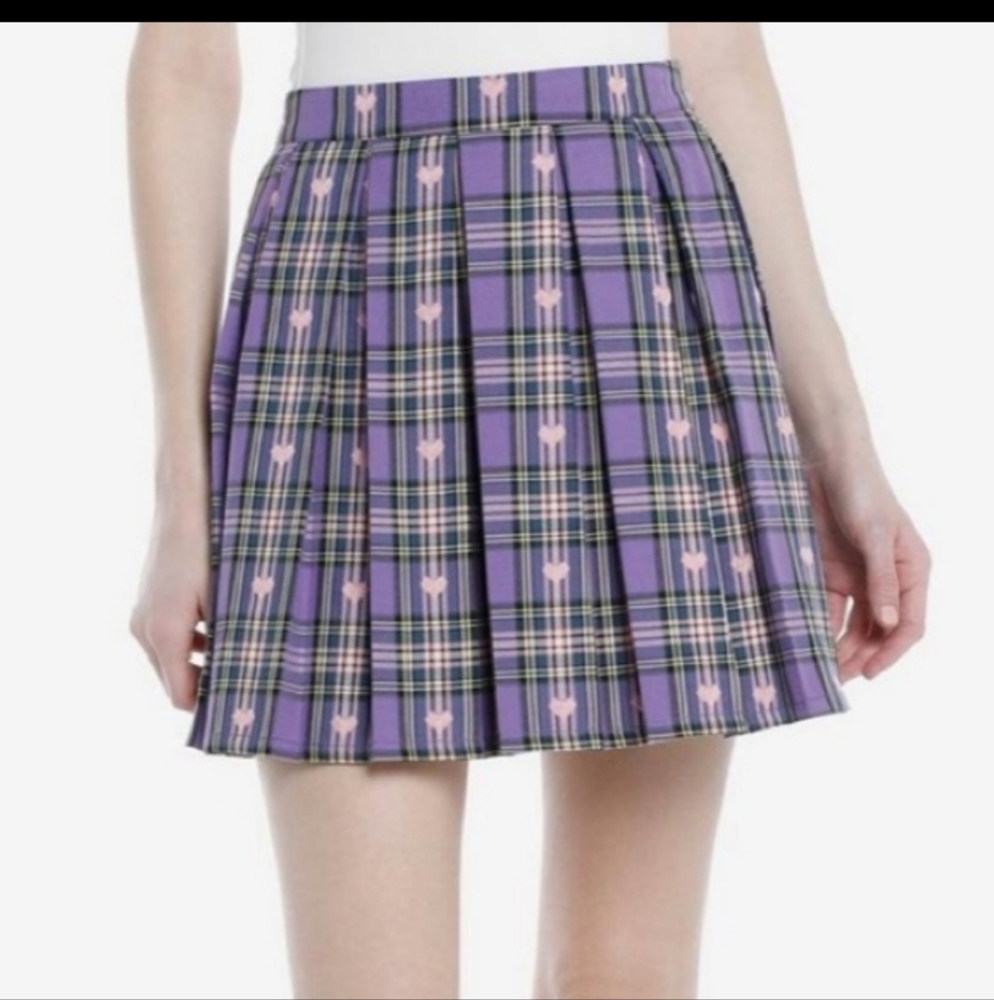 Hot Topic Purple Plaid Pink school girl skirt XS punk pastel goth academia
